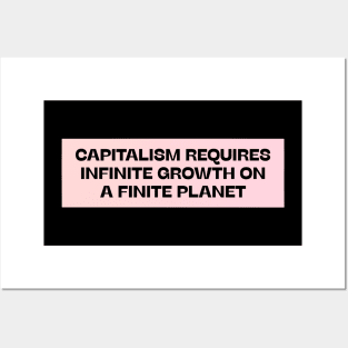 Capitalism Requires Infinite Growth On A Finite Planet Posters and Art